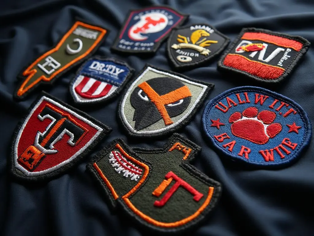 Custom embroidered patch close up