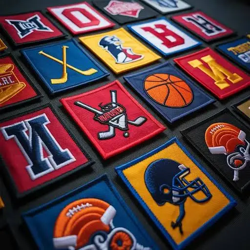 Embroidered patches for sports teams